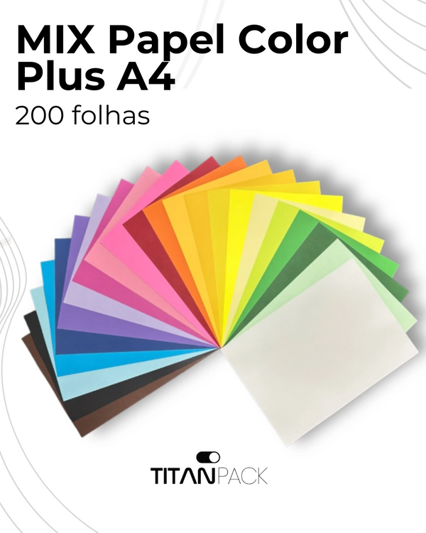 MIX Papel Color Plus A4 - 200 folhas